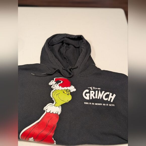 Dr. Seuss The Grinch "Merry Whatever" Hoodie XS Black Christmas Sweatshirt - Picture 8 of 8